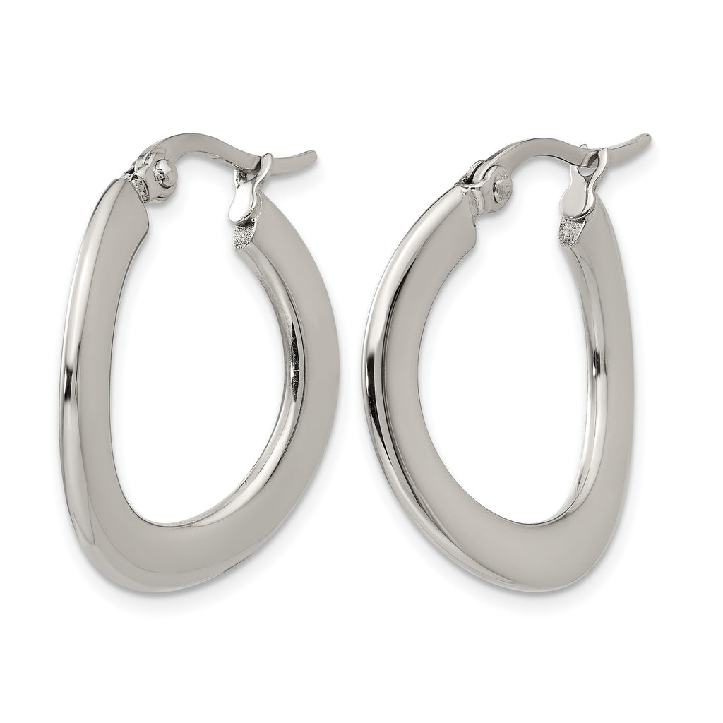 Stainless Steel Polished Hoop Earrings for Women