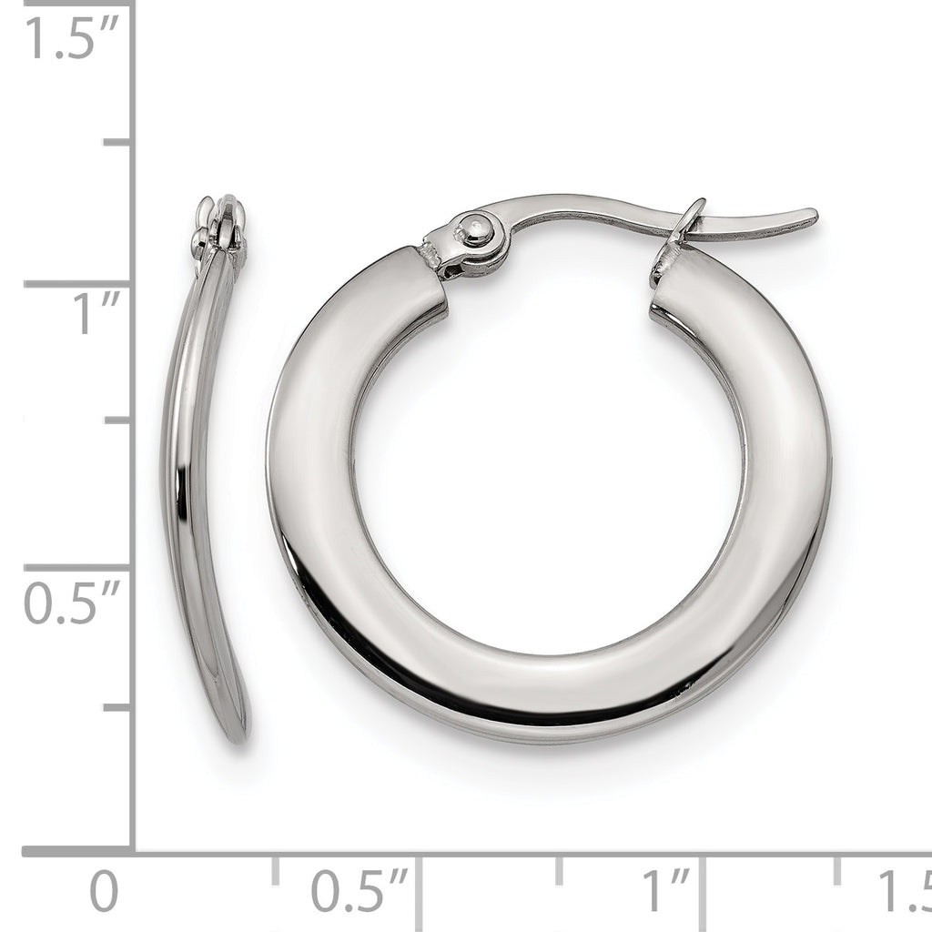 Stainless Steel Polished Hoop Earrings for Women