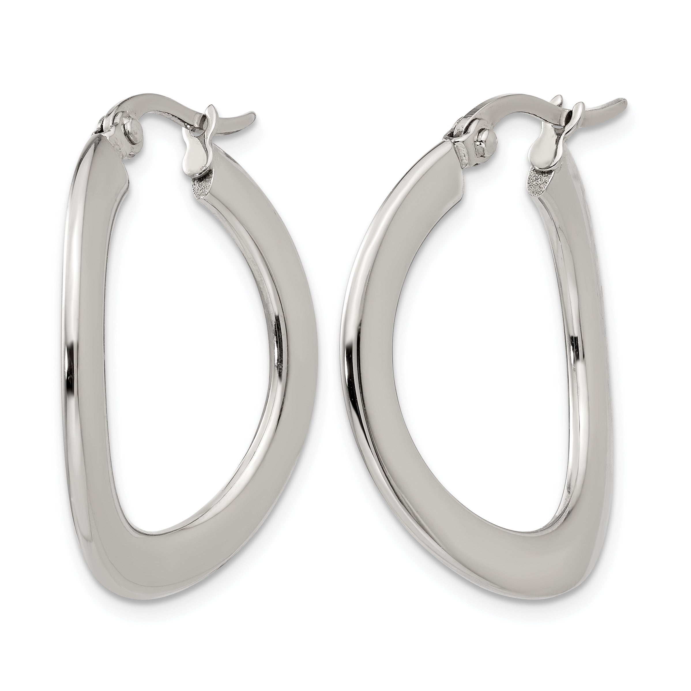 Stainless Steel Polished Hoop Earrings for Women Secondary image