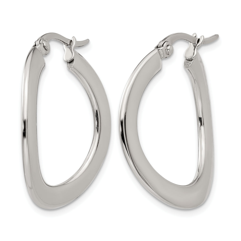 Stainless Steel Polished Hoop Earrings for Women