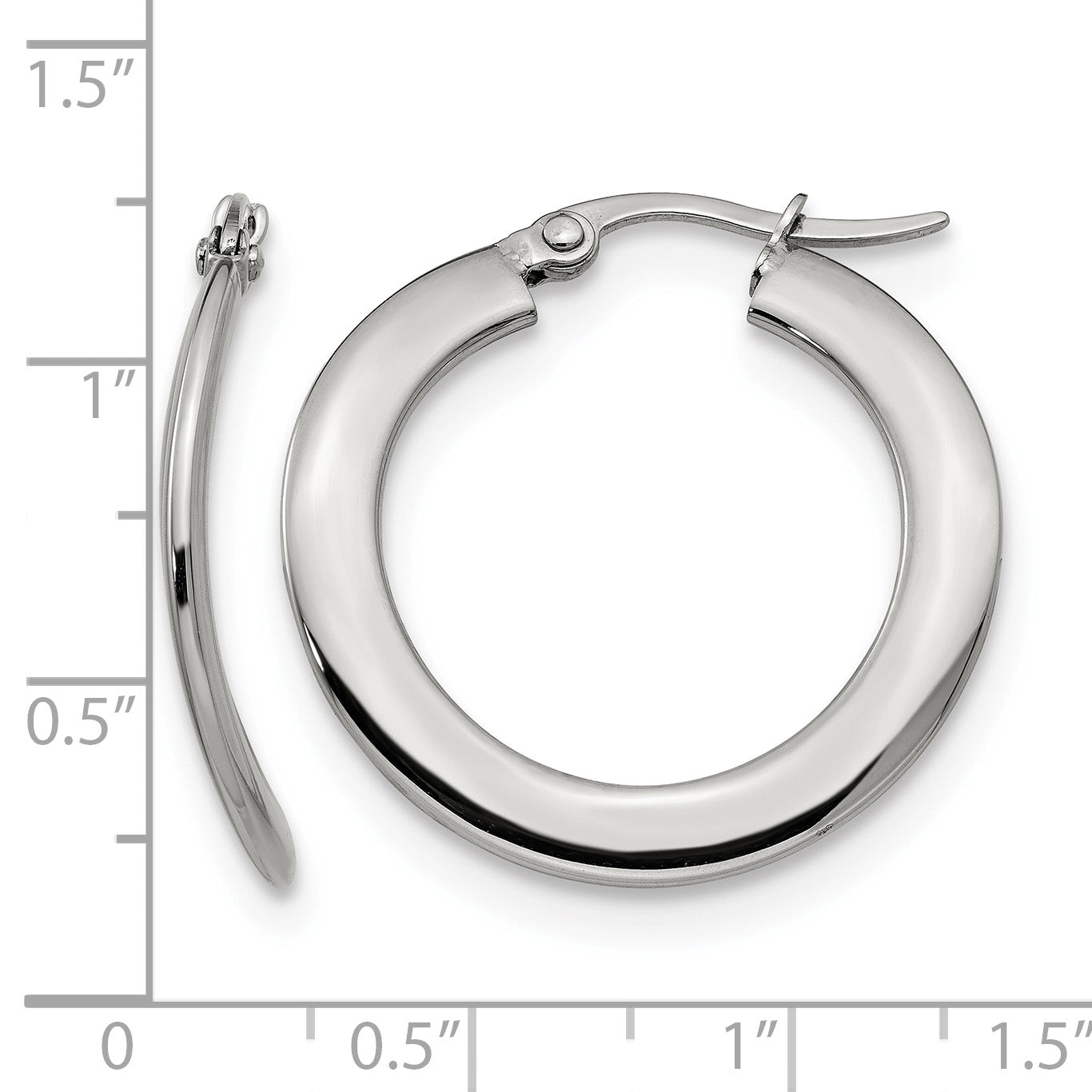 Stainless Steel Polished Hoop Earrings for Women