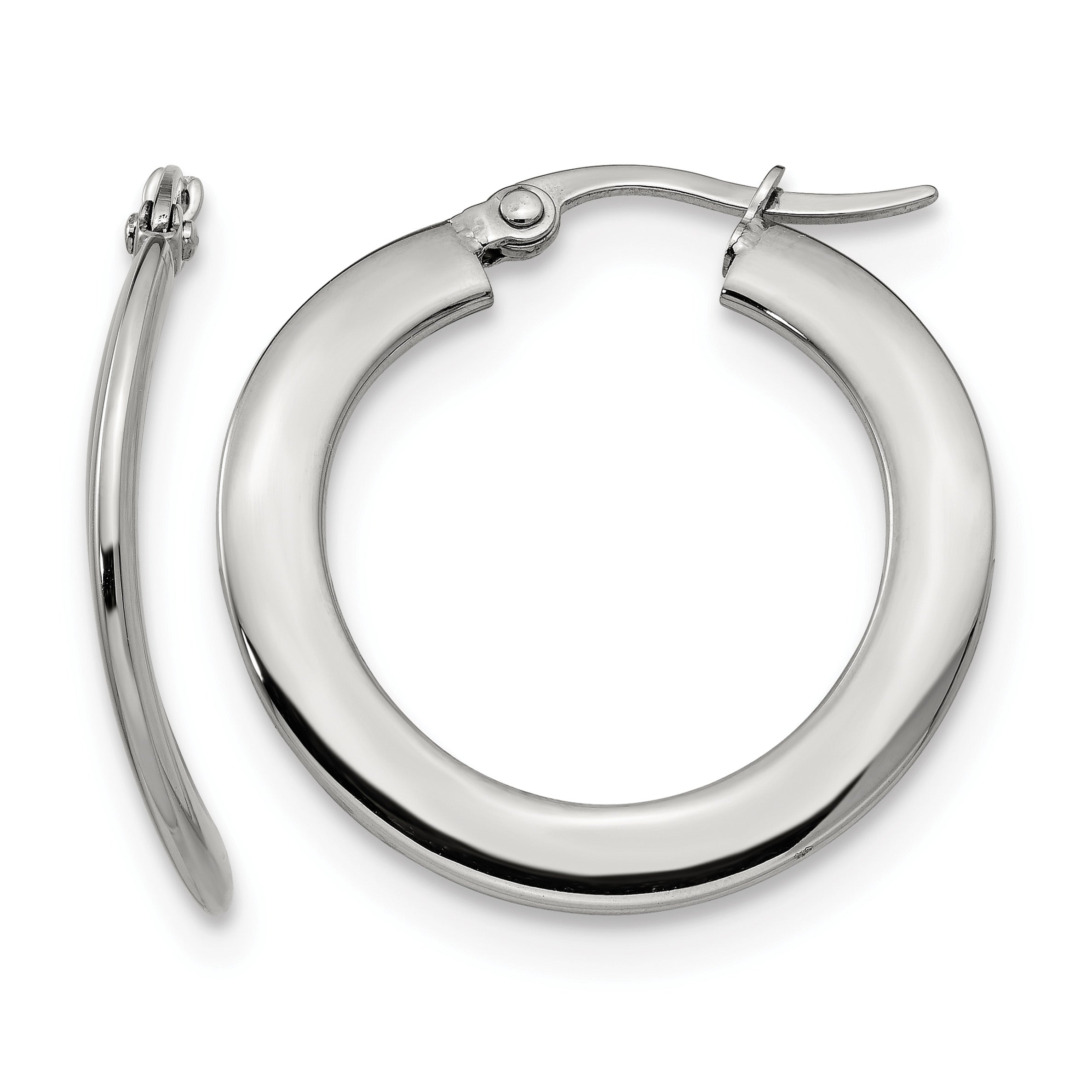 Stainless Steel Polished Hoop Earrings for Women