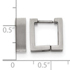 Stainless Steel Brushed Square Huggie Hoop Earrings