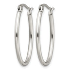 Stainless Steel Polished Oval Hoop Earrings for Women