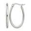 Stainless Steel Polished Oval Hoop Earrings for Women
