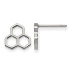 Stainless Steel Polished Button Earrings