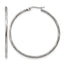 Stainless Steel Polished Textured Hinged Hoop Earrings for Women