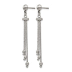 Stainless Steel Polished Beaded Drop Dangle Earrings for Women