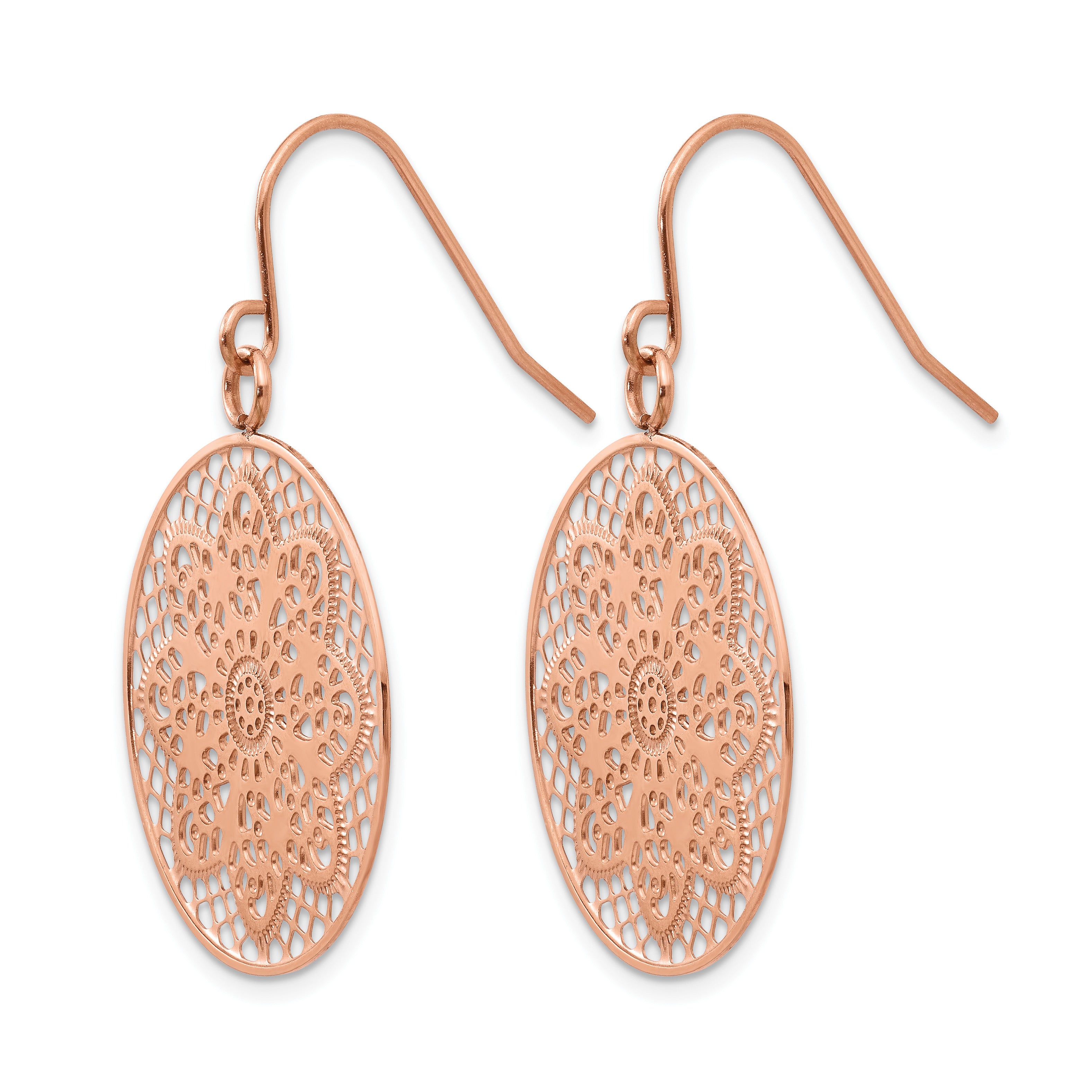 Stainless Steel Polished Flower Drop Dangle Earrings for Women Secondary image