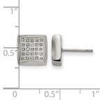 Stainless Steel Polished Square Cluster Button Earrings