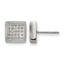 Stainless Steel Polished Square Cluster Button Earrings