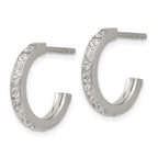 Chisel Stainless Steel Polished with CZ Post Hoop Earrings