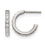 Stainless Steel Polished Cubic Zirconia C-Hoop Earrings