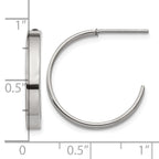 Stainless Steel Polished C-Hoop Earrings for Women