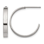 Stainless Steel Polished C-Hoop Earrings for Women
