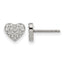 Stainless Steel Polished Heart Cluster Button Earrings