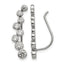 Stainless Steel Polished Cubic Zirconia Threader Earrings for Women