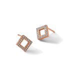 Stainless Steel Rose Gold-Tone Polished Button Earrings