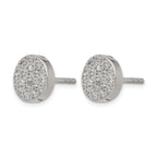Stainless Steel Polished Cluster Button Earrings