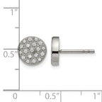 Stainless Steel Polished Cluster Button Earrings