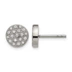 Stainless Steel Polished Cluster Button Earrings