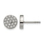 Stainless Steel Polished Cluster Button Earrings
