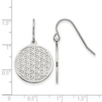 Stainless Steel Polished Flower Drop Dangle Earrings for Women