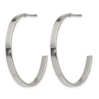 Stainless Steel Polished C-Hoop Earrings for Women
