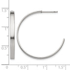 Stainless Steel Polished C-Hoop Earrings for Women