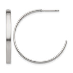 Stainless Steel Polished C-Hoop Earrings for Women