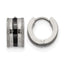 Stainless Steel Black Polished & Laser Design Huggie Hoop Earrings