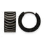 Stainless Steel Black Polished Hinged Huggie Hoop Earrings