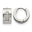 Stainless Steel Polished Hinged Cross Cubic Zirconia Huggie Hoop Earrings