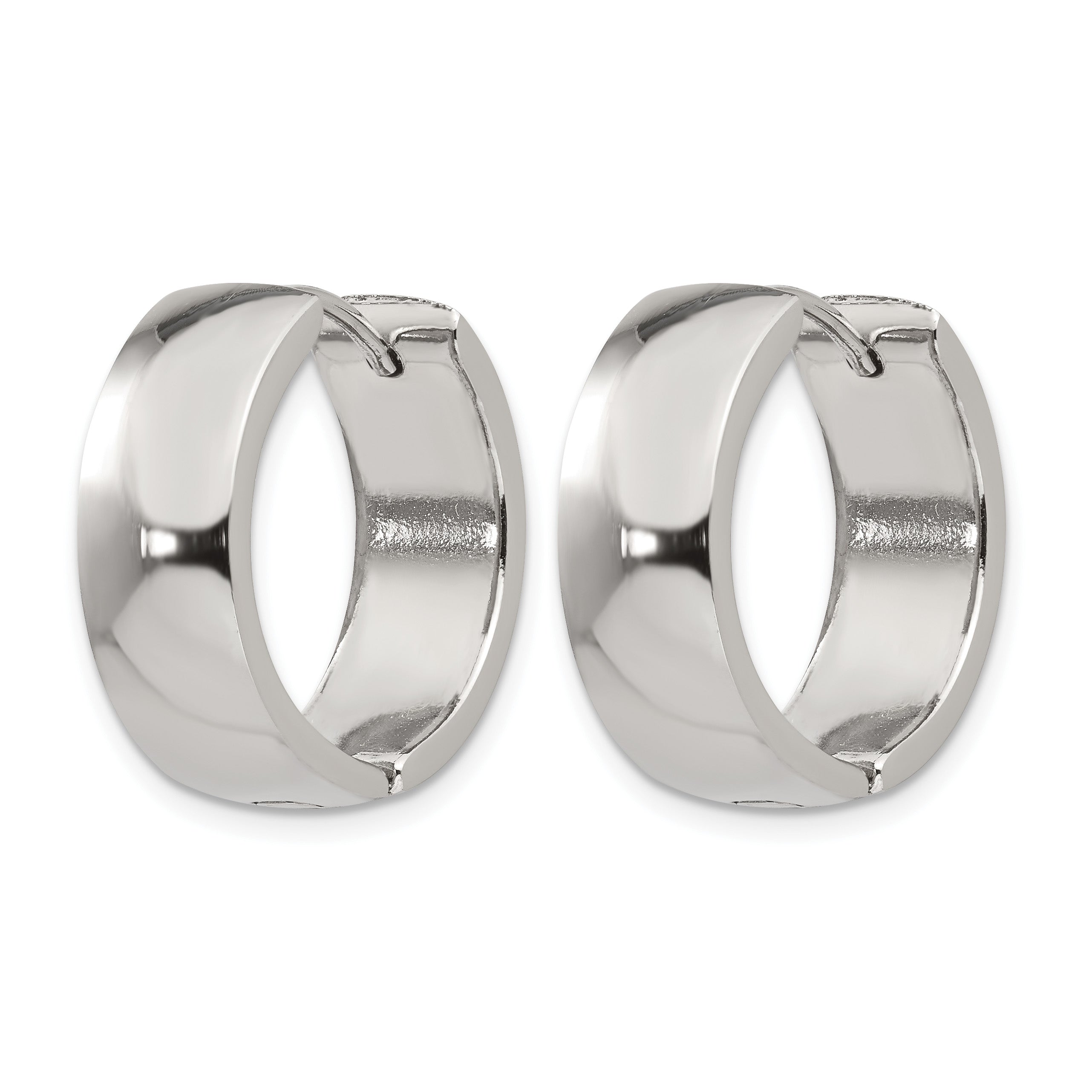 Stainless Steel Polished Hinged Huggie Hoop Earrings Secondary image