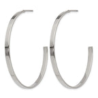 Stainless Steel Polished C-Hoop Earrings for Women