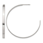 Stainless Steel Polished C-Hoop Earrings for Women