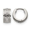 Stainless Steel Polished Textured Hinged Huggie Hoop Earrings