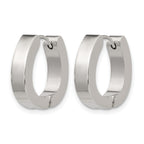 Stainless Steel Polished Hinged Huggie Hoop Earrings
