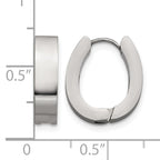 Stainless Steel Polished Hinged Huggie Hoop Earrings