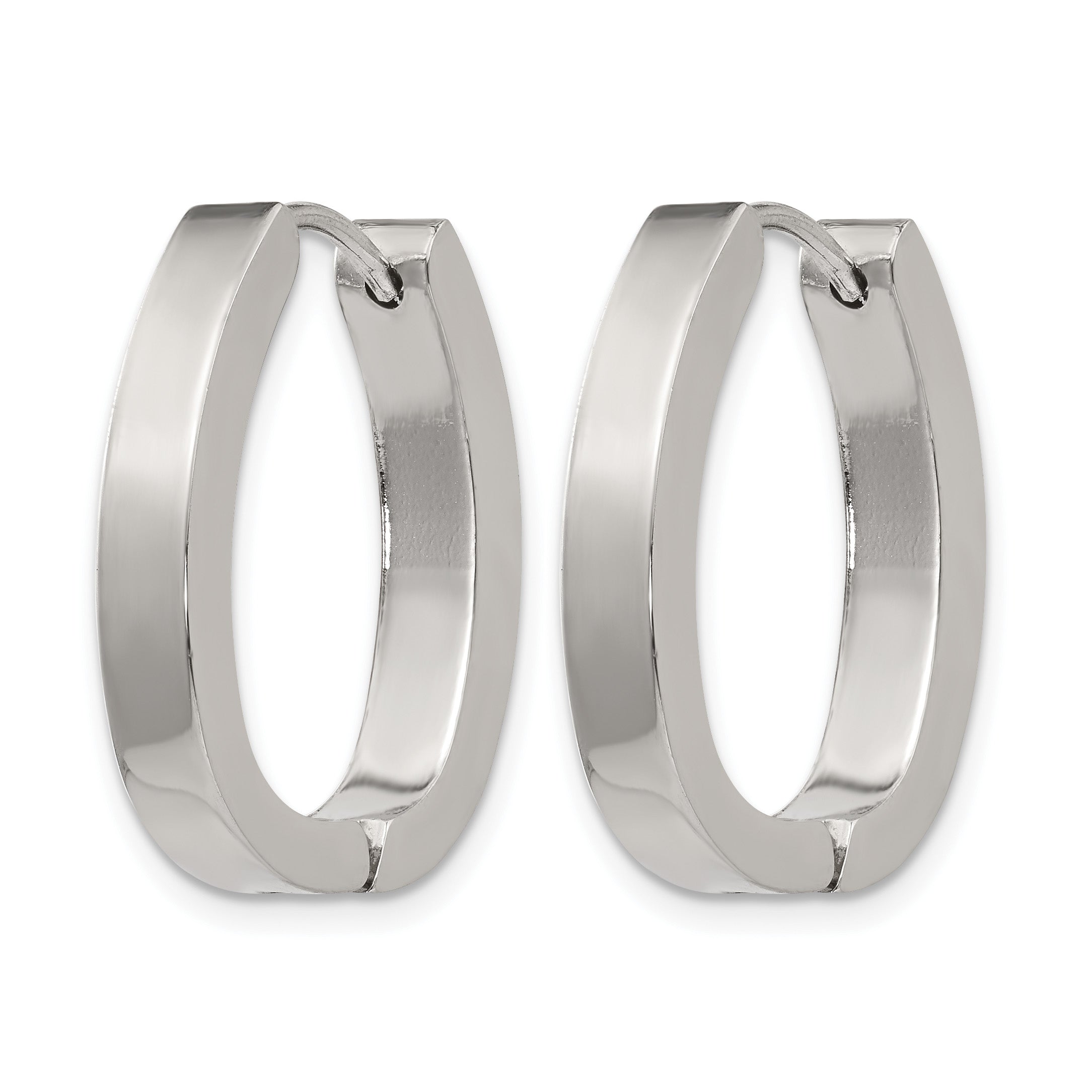 Stainless Steel Polished Hinged Huggie Hoop Earrings for Women Secondary image
