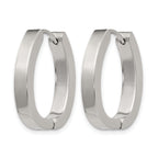 Stainless Steel Polished Hinged Huggie Hoop Earrings for Women