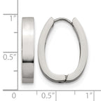 Stainless Steel Polished Hinged Huggie Hoop Earrings for Women