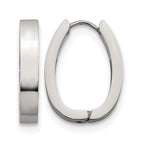 Stainless Steel Polished Hinged Huggie Hoop Earrings for Women