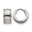 Stainless Steel Polished Textured Hinged Huggie Hoop Earrings