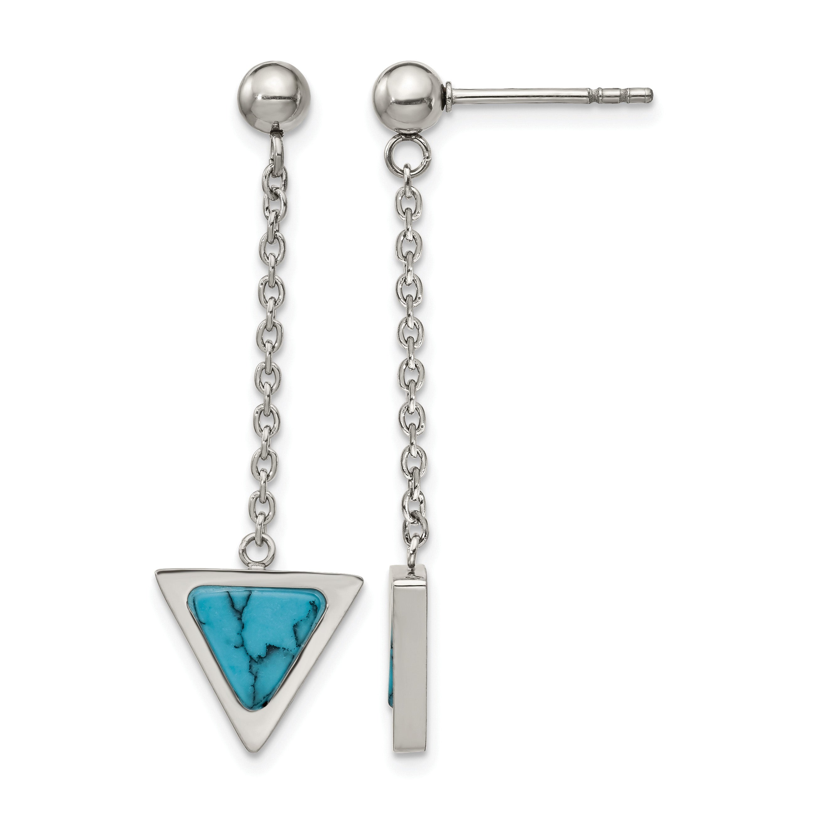 Stainless Steel Polished Drop Dangle Earrings for Women Main image