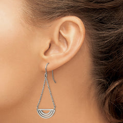 Chisel Stainless Steel Polished Dangle Shepherd Hook Earrings