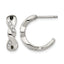 Stainless Steel Polished Crystal J-Hoop Earrings for Women