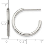 Stainless Steel Polished C-Hoop Earrings for Women