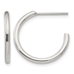 Stainless Steel Polished C-Hoop Earrings for Women