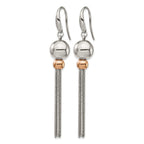 Stainless Steel Rose Gold-Tone Polished Drop Dangle Earrings for Women